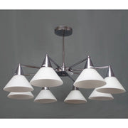 Trade Shop - Lampadario Moderno Led A Sospensione A 8 Bracci Con Coppe Vetro Lampada Luce E14 00897 -