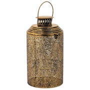 Portacandele in metallo dorato 21x21x39h