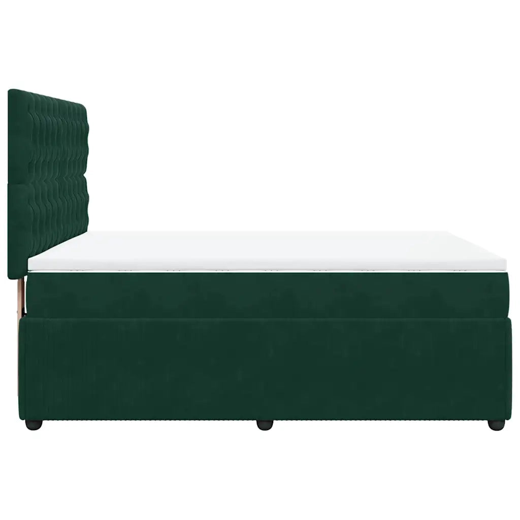 Giroletto a Molle con Materasso Verde Scuro 140x190 cm Velluto 3294643