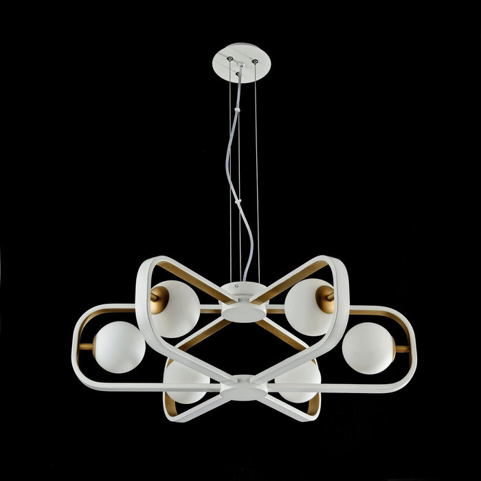 Lampada pendente Modern in Metallo Avola Bianco con Oro