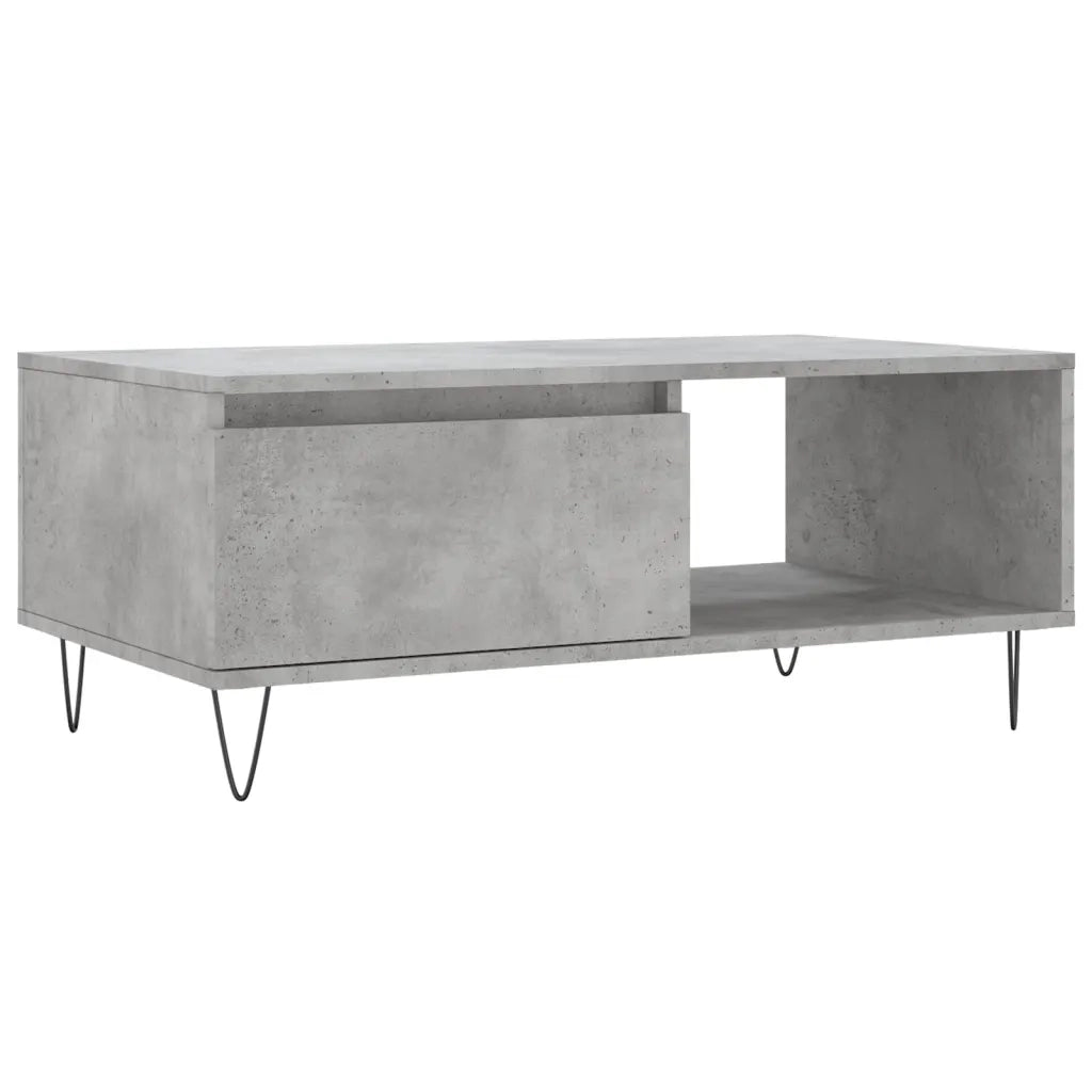 Tavolino Salotto-Tavolino da soggiorno-Tavolo Grigio Cemento 90x50x36,5 cm Legno Multistrato 299878