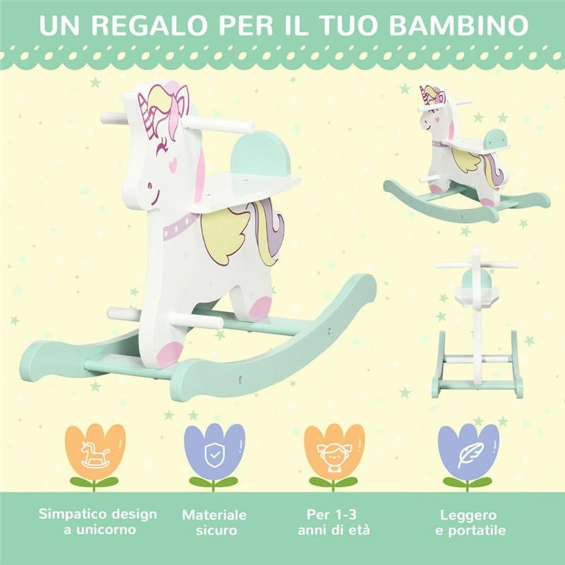 CAVALLO A DONDOLO PER BAMBINI 1-3 ANNI 68L X 27P X 47.5A CM MULTICOLORE