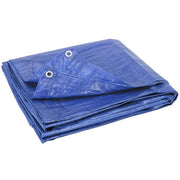 Telone occhiellato metri 6 x 8 impermeabile blu 130 grammi metro