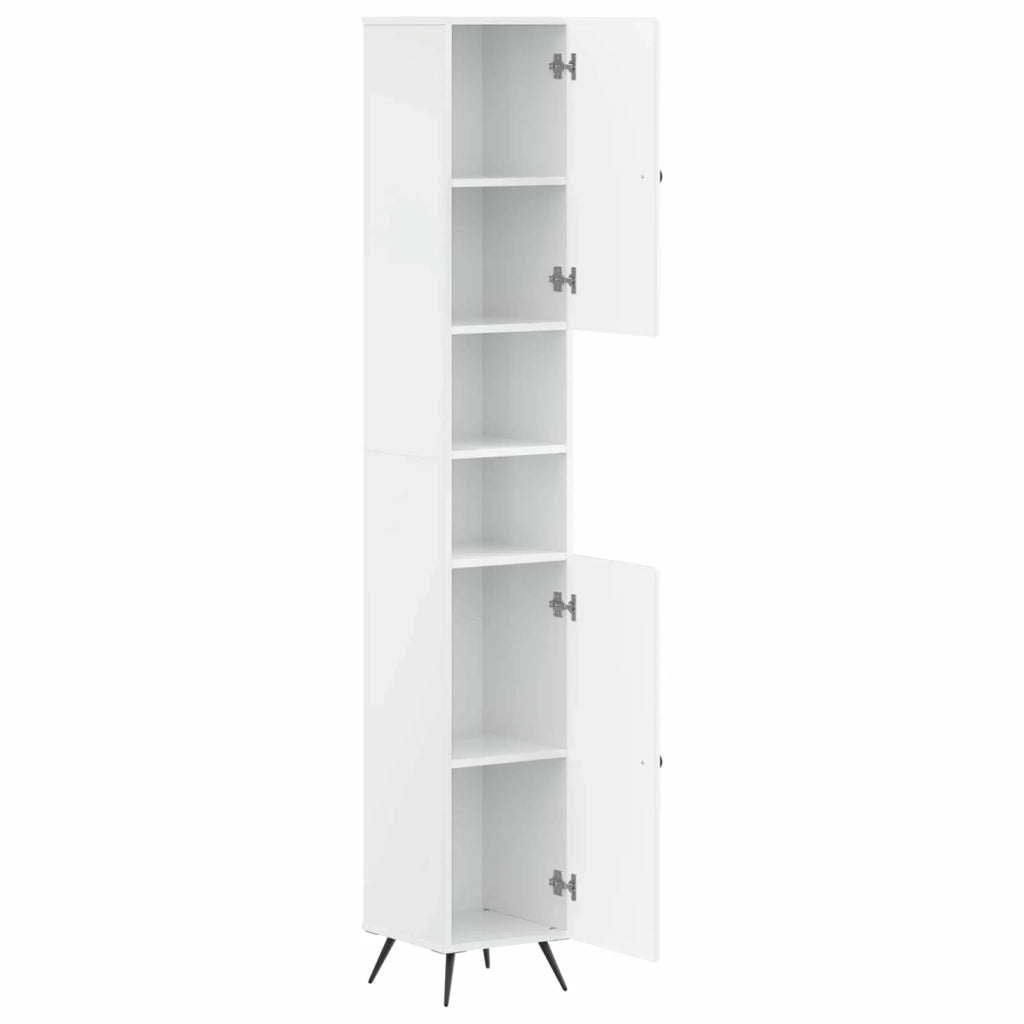 Armadio da Bagno con Ripiano Aperto BREDA Bianco Lucido 897479