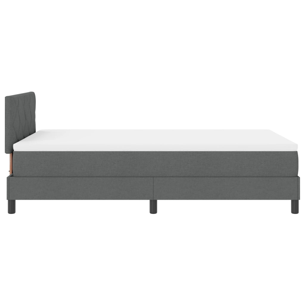 Letto a molle con materasso grigio scuro 120x200 cm in tessuto