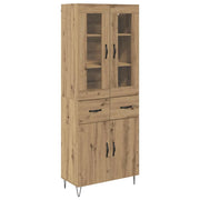 Credenza | Madia | Buffet da pranzo | Armadio da pranzo Rovere artigianale 69,5 x 34 x 90 cm Legno multistrato