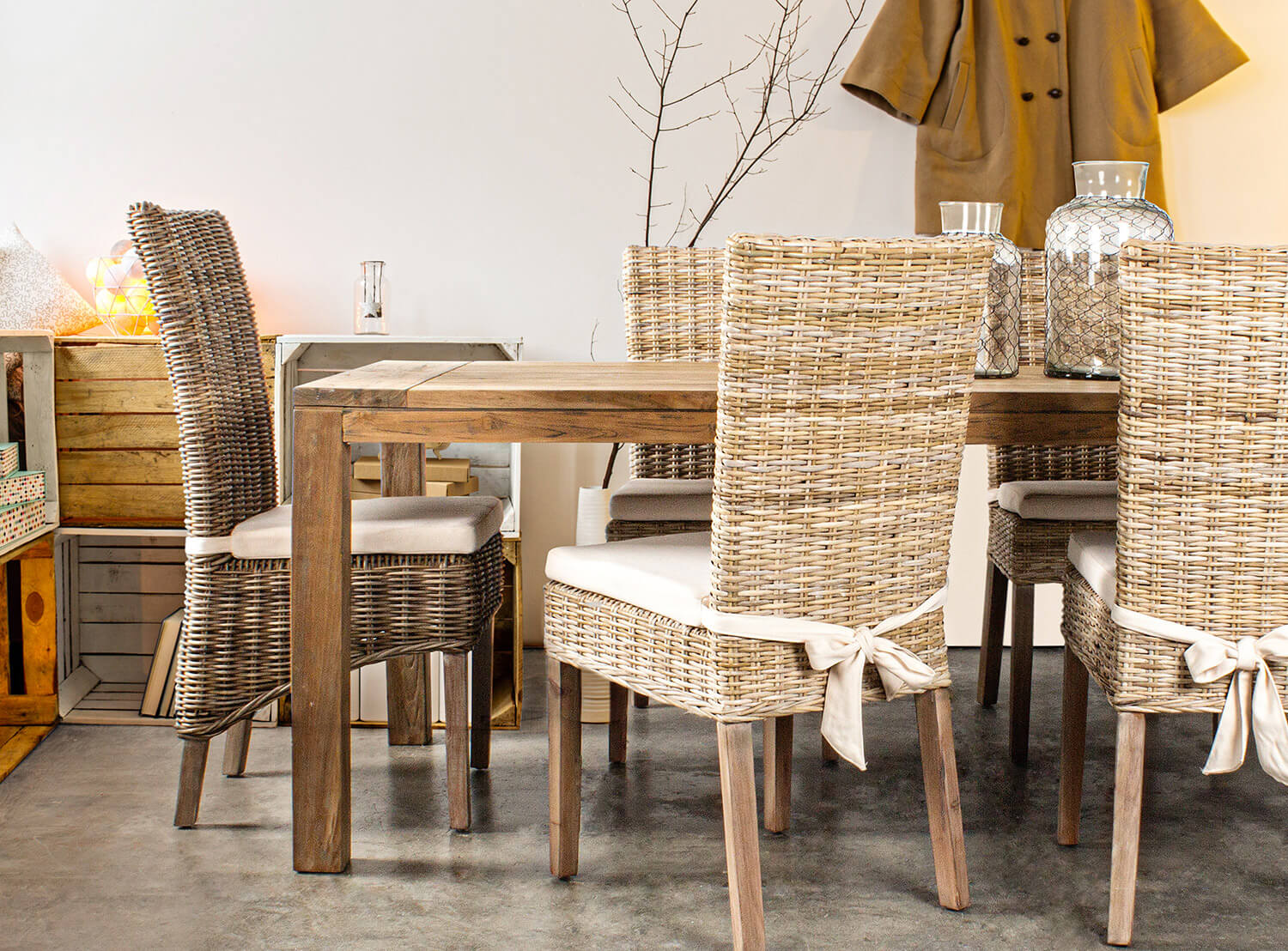 Sedia da Giardino 48x59x104 cm con Cuscino Luzia Mogano