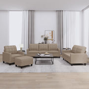 Set di Divani 4 pz con Cuscini cappuccino in Similpelle 3201347