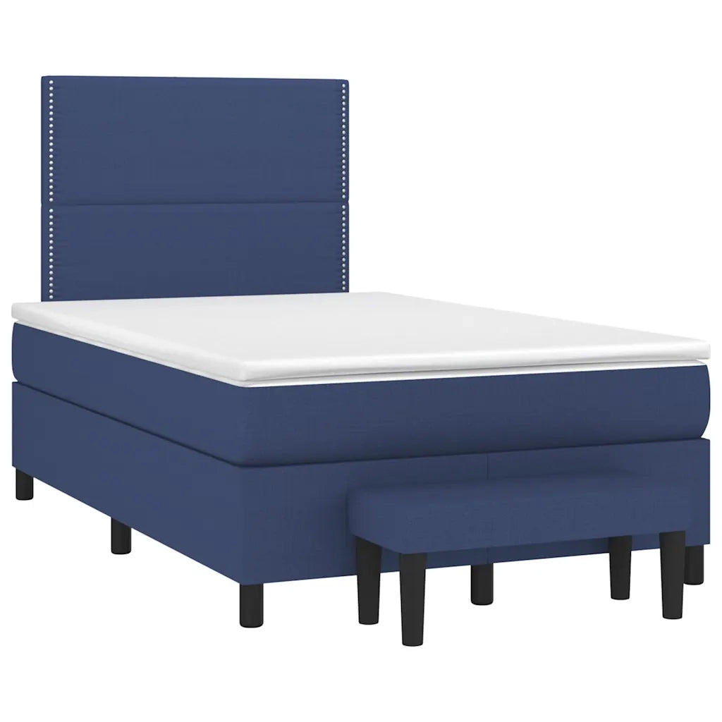 Giroletto a Molle con Materasso Blu 120x190 cm in Tessuto