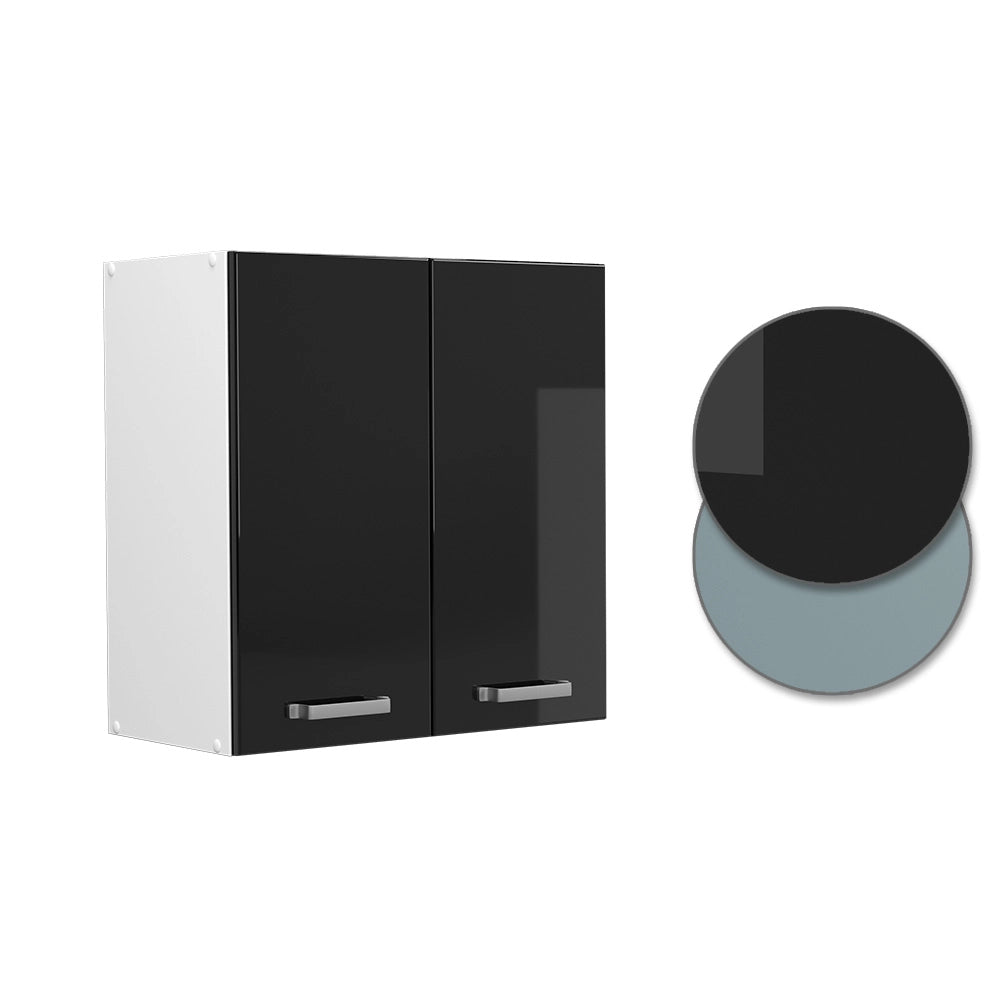 Vicco Pensile universale Nero lucido 60 cm con porte