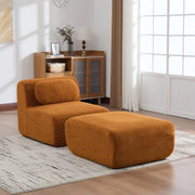 Divano Modulare in Tessuto Chenille ¨C MINIMAL ¨C Caramel, Morbido, Antimacchia