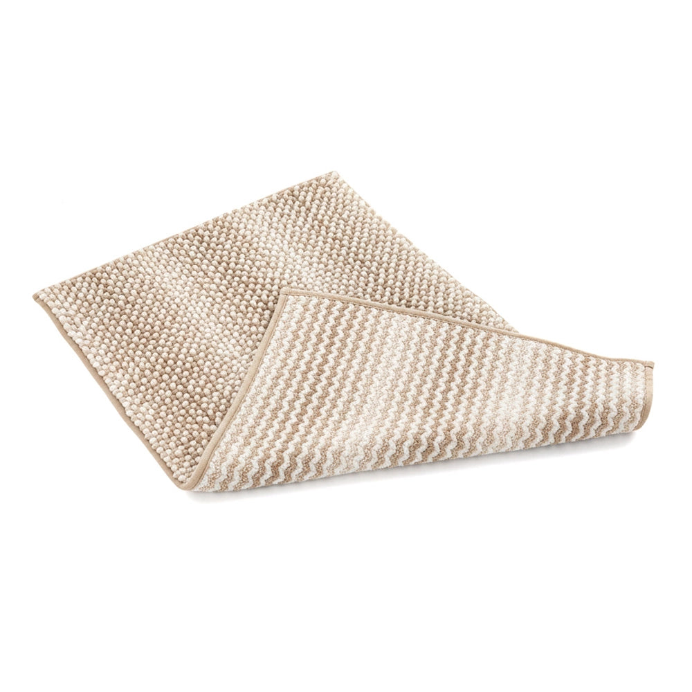 Tappeto bagno in ciniglia beige super soft 50x80 cm con retro antiscivolo Marea