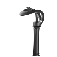 NAVIS |Rubinetto a cascata design bagno rubinetto bagno alto grigio titanio|Elegante  in acciaio inossidabile  per lavelli alti|miscelatore 2 attacchi