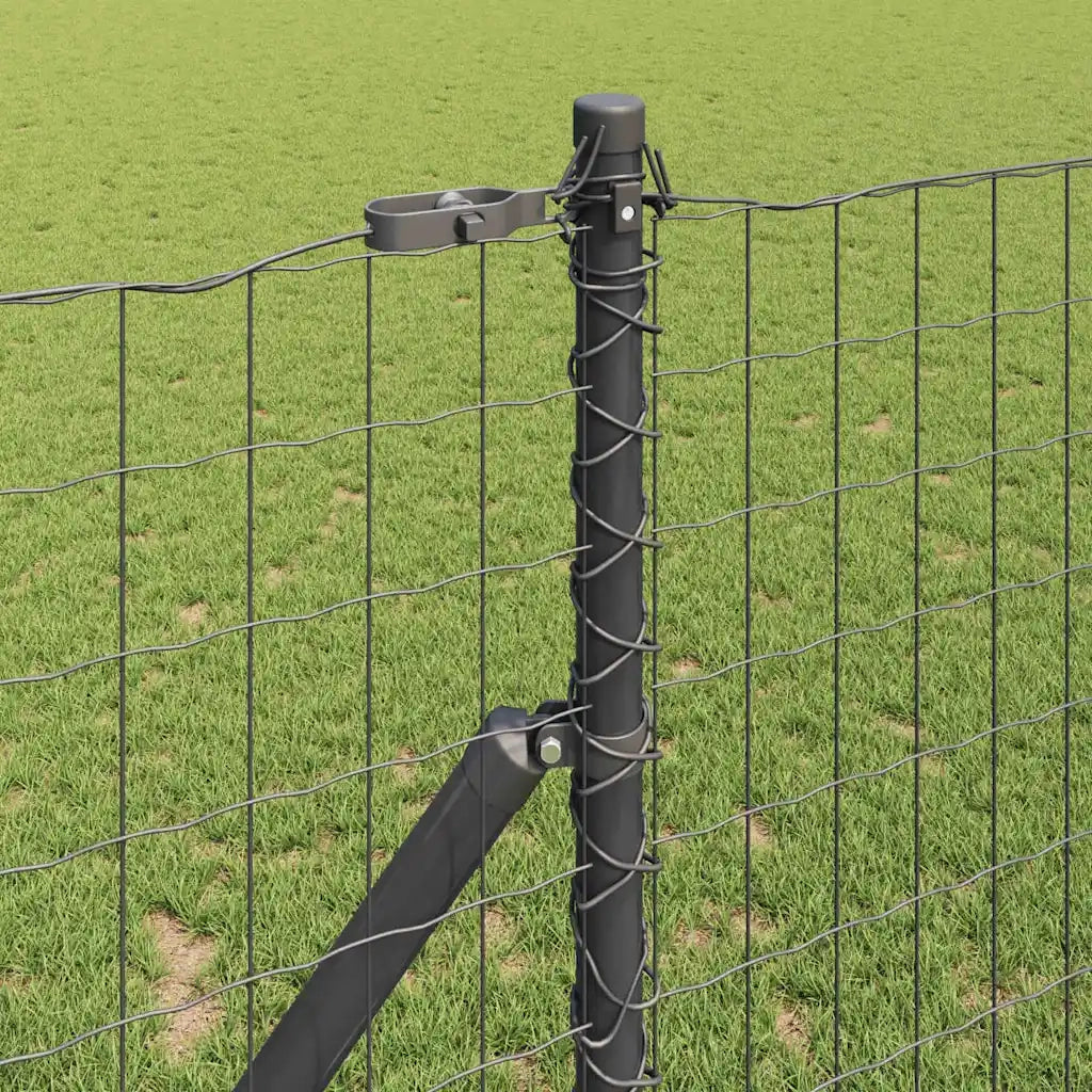 Recinzione da Giardino | Recinzione con Posto Grigio 1 x 10 m Acciaio e PVC