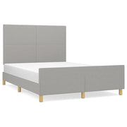Letto matrimoniale | Letto per adulti | Giroletto senza Materasso Grigio Chiaro 140x200 cm Tessuto