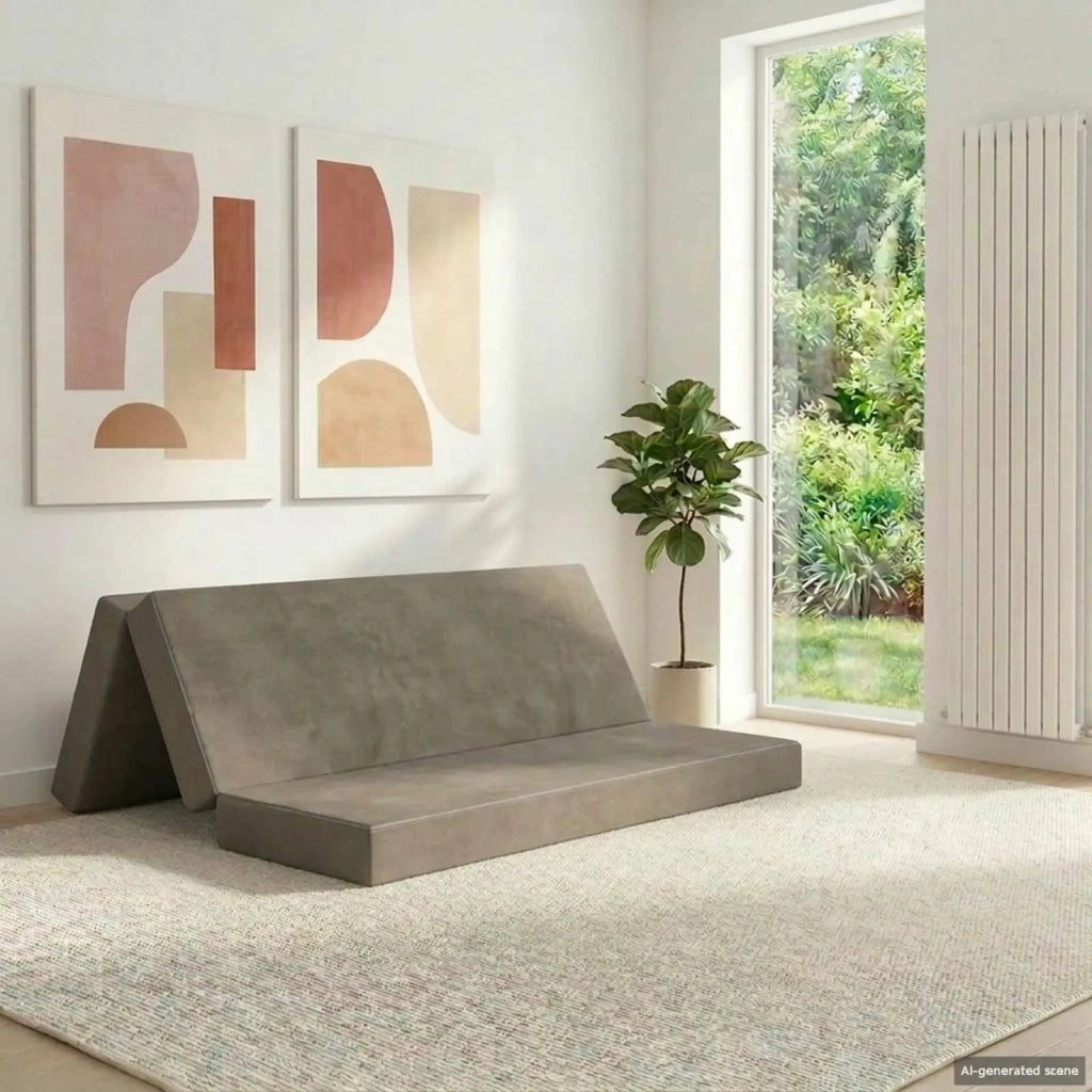 Divano Letto Pieghevole 160 x 67 x 45 cm Grigio Chiaro