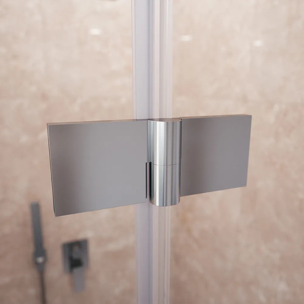 Porta doccia 70cm apertura a libro lato destro con profili cromati e vetro da 8mm trasparente h195 | Fiji