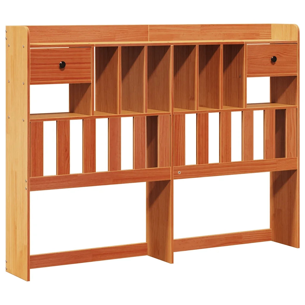 Letto Libreria senza Materasso Marrone Cera 160x200 cm in Pino 3321958