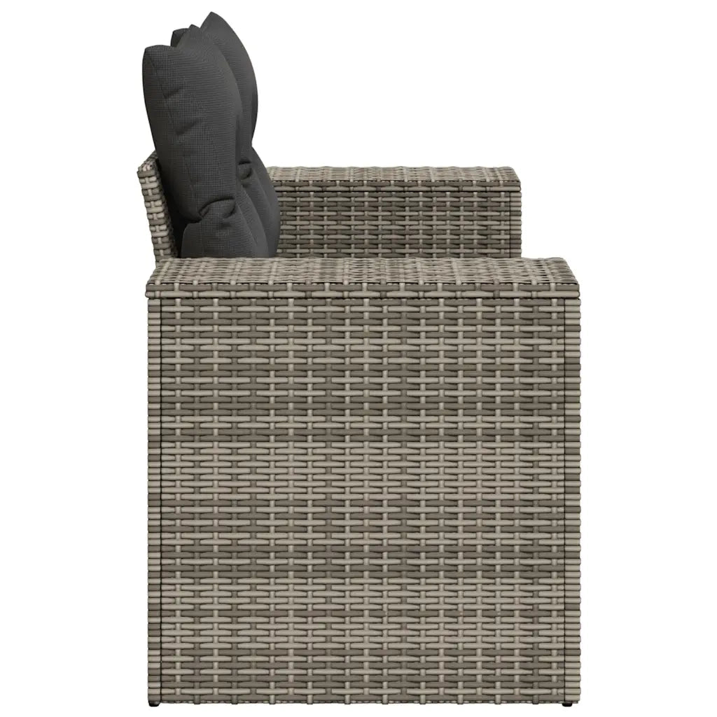 Divano da Giardino con Cuscini 2 Posti Grigio in Polyrattan 366143