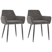 Sedie da Pranzo 2 pz Grigio Scuro in Velluto cod mxl 51102