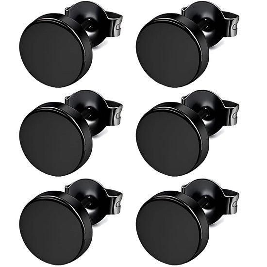 Orecchini in Acciaio Inossidabile - 3 Paia - Ipoadregevole - 10 mm Lunghezza - 3 mm Diametro - Orecchini con Steli