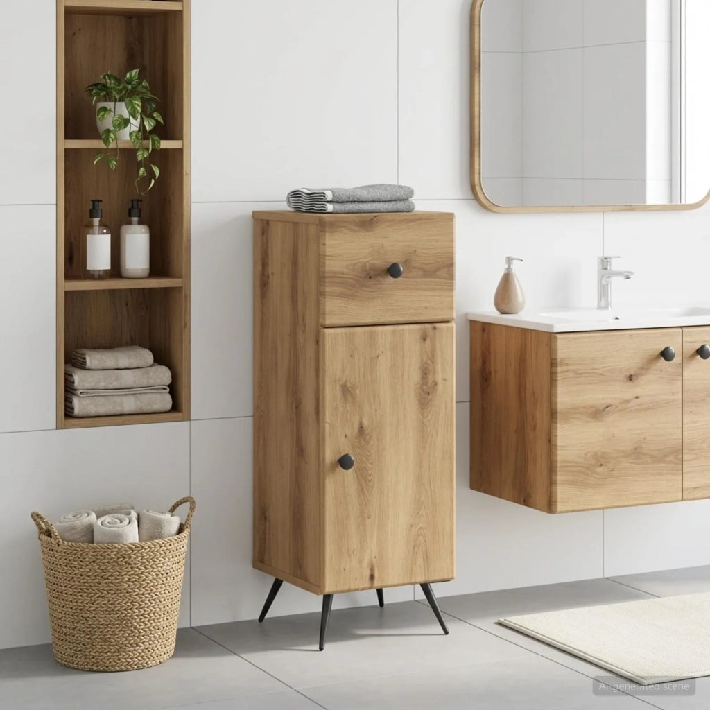 Mobiletto da Bagno BREDA Rovere Artigianale 30 x 31 x 80 cm 897494