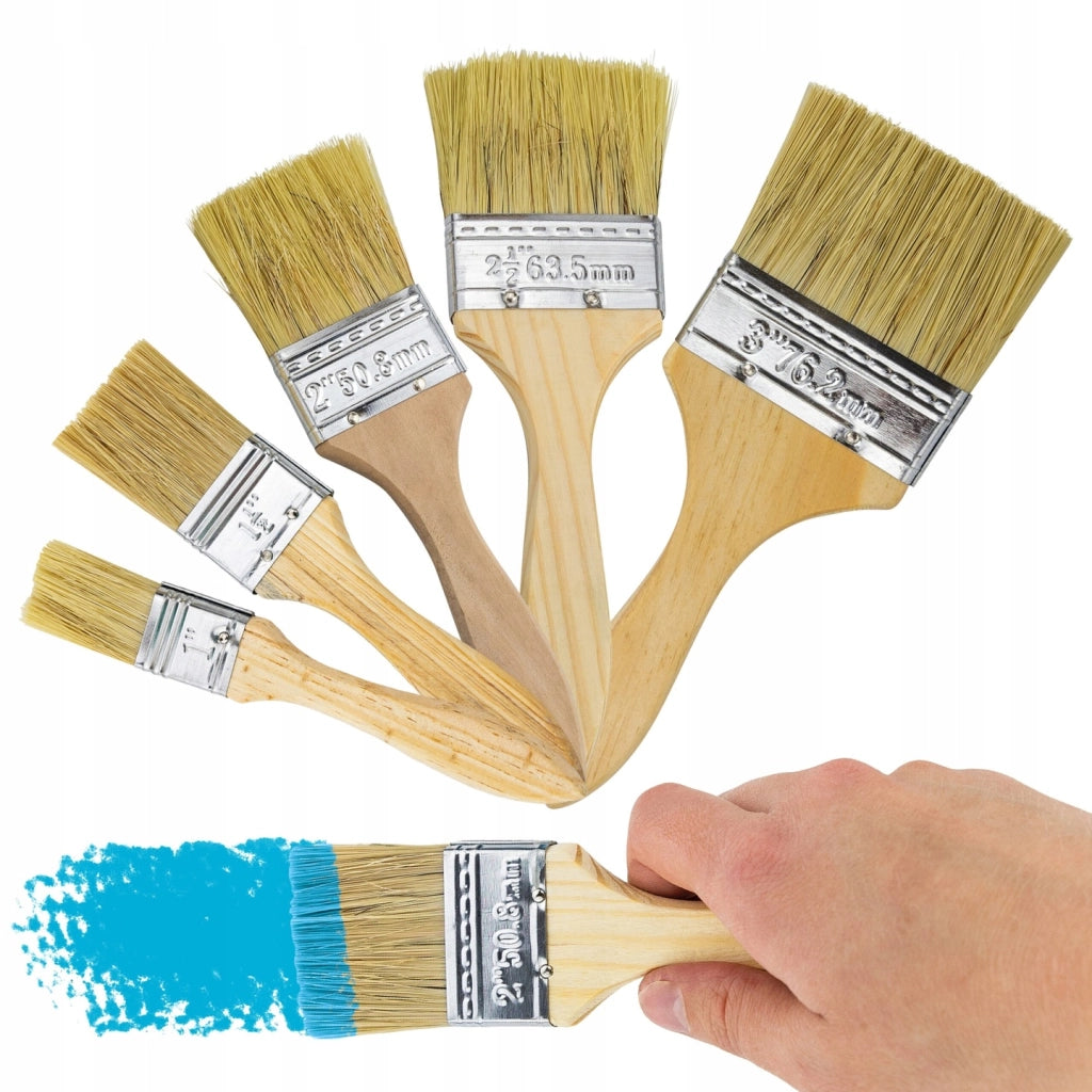 Set di Pennelli Sintetici + Nastro Adesivo Blu 40 mm x 50 m – Finitura Senza Striature | Per Pareti e Mobili
