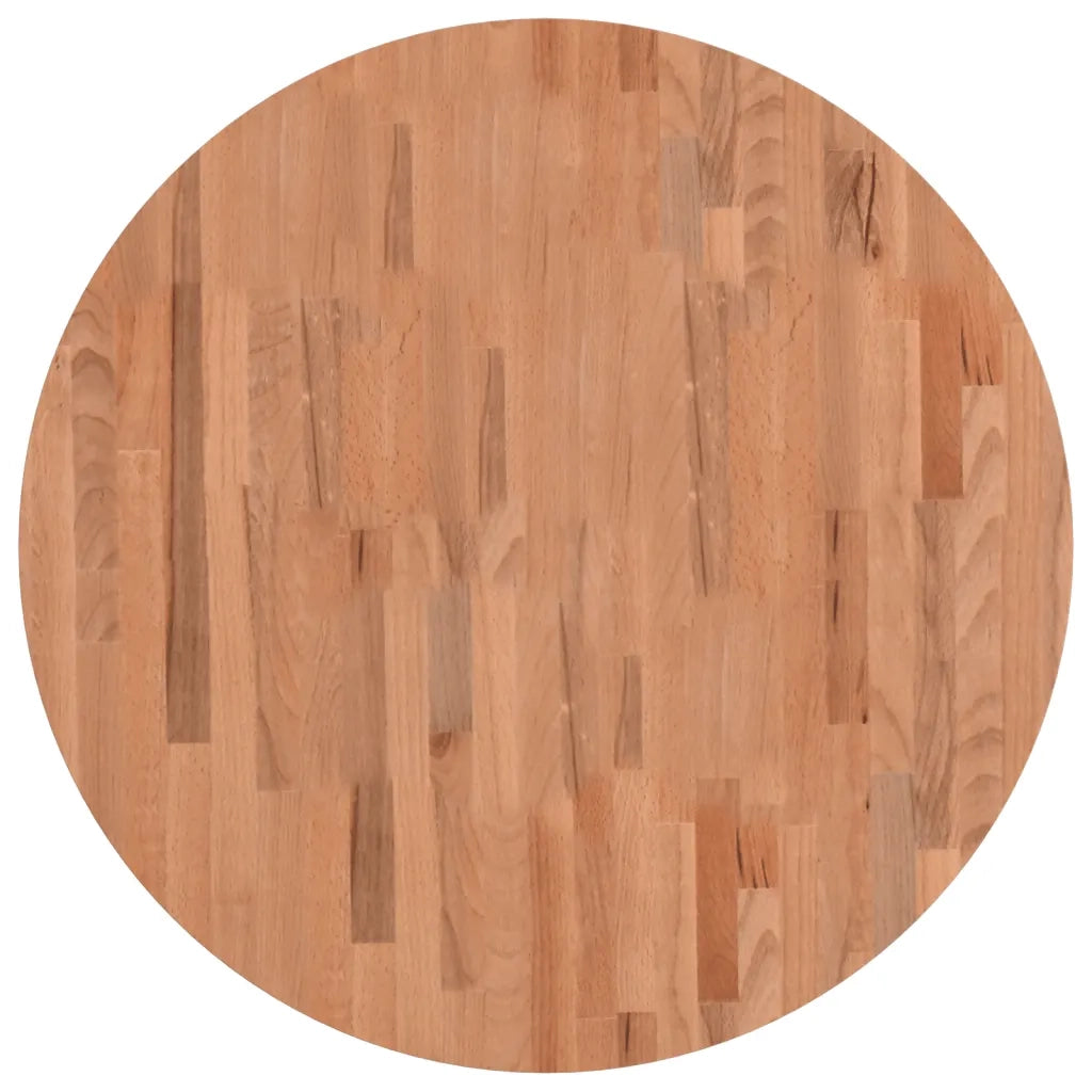 Piano per Tavolo Ø80x1,5 cm Rotondo in Legno Massello di Faggio 355932