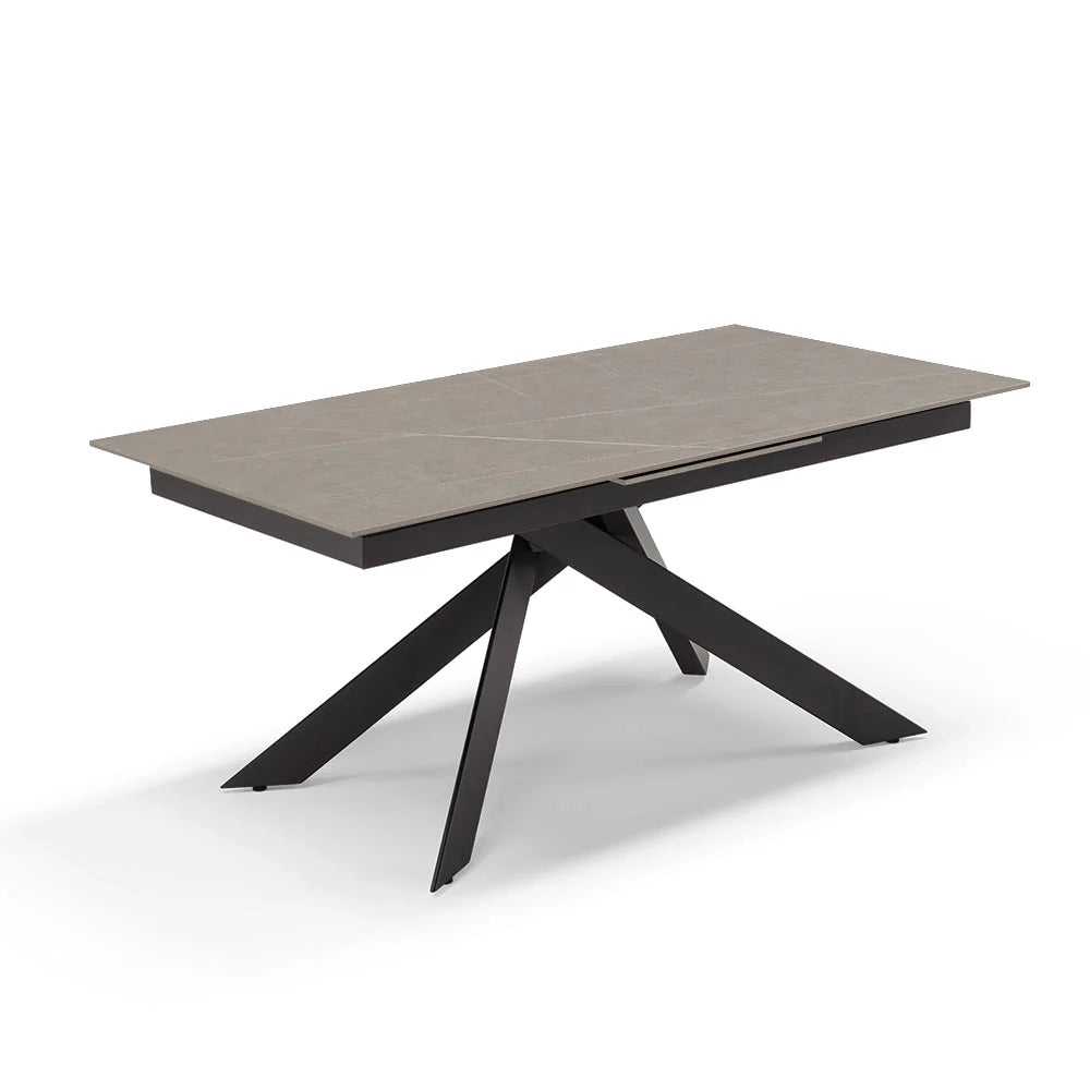 Tavolo allungabile da pranzo Pietra Grigia 170x90 fino a 220 CM modello ANTARES per sala da pranzo, cucina e soggiorno, design moderno con top in grès ceramico