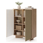 Madia Hasota, Credenza 4 Ripiani, 104x40x138h cm Marrone Rovere
