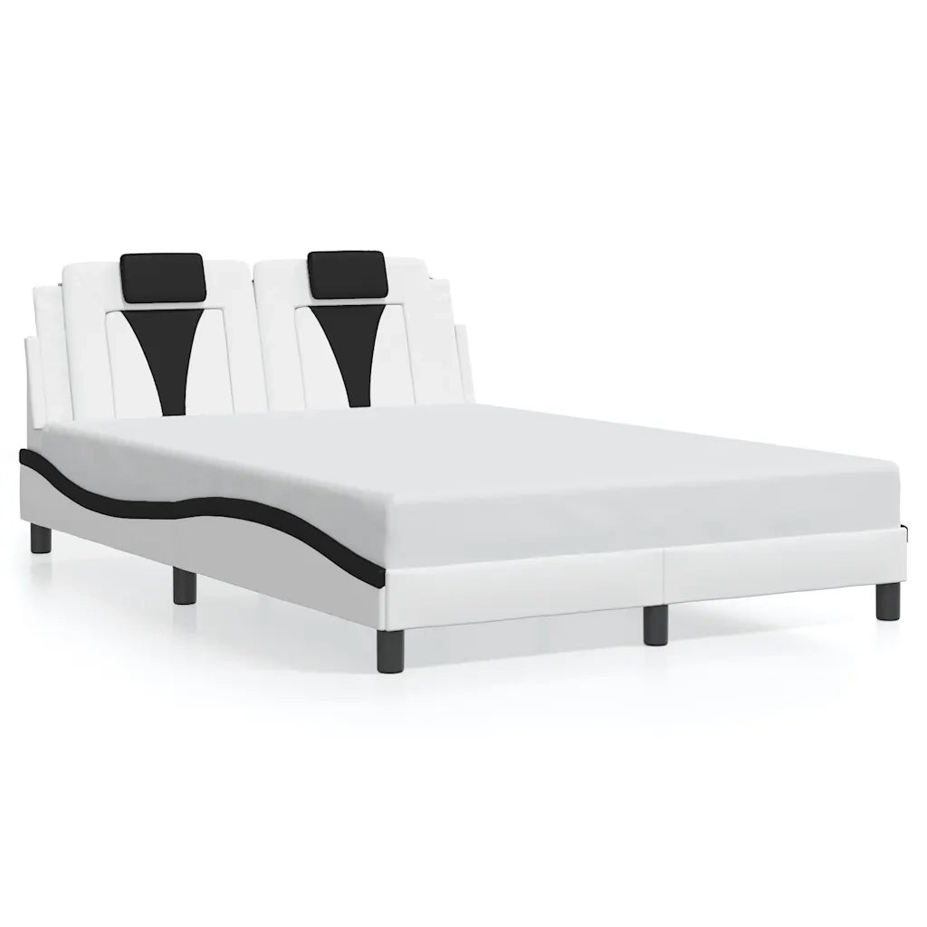 Giroletto Viana senza Materasso Bianco e Nero 140x190 cm in Similpelle 3208095