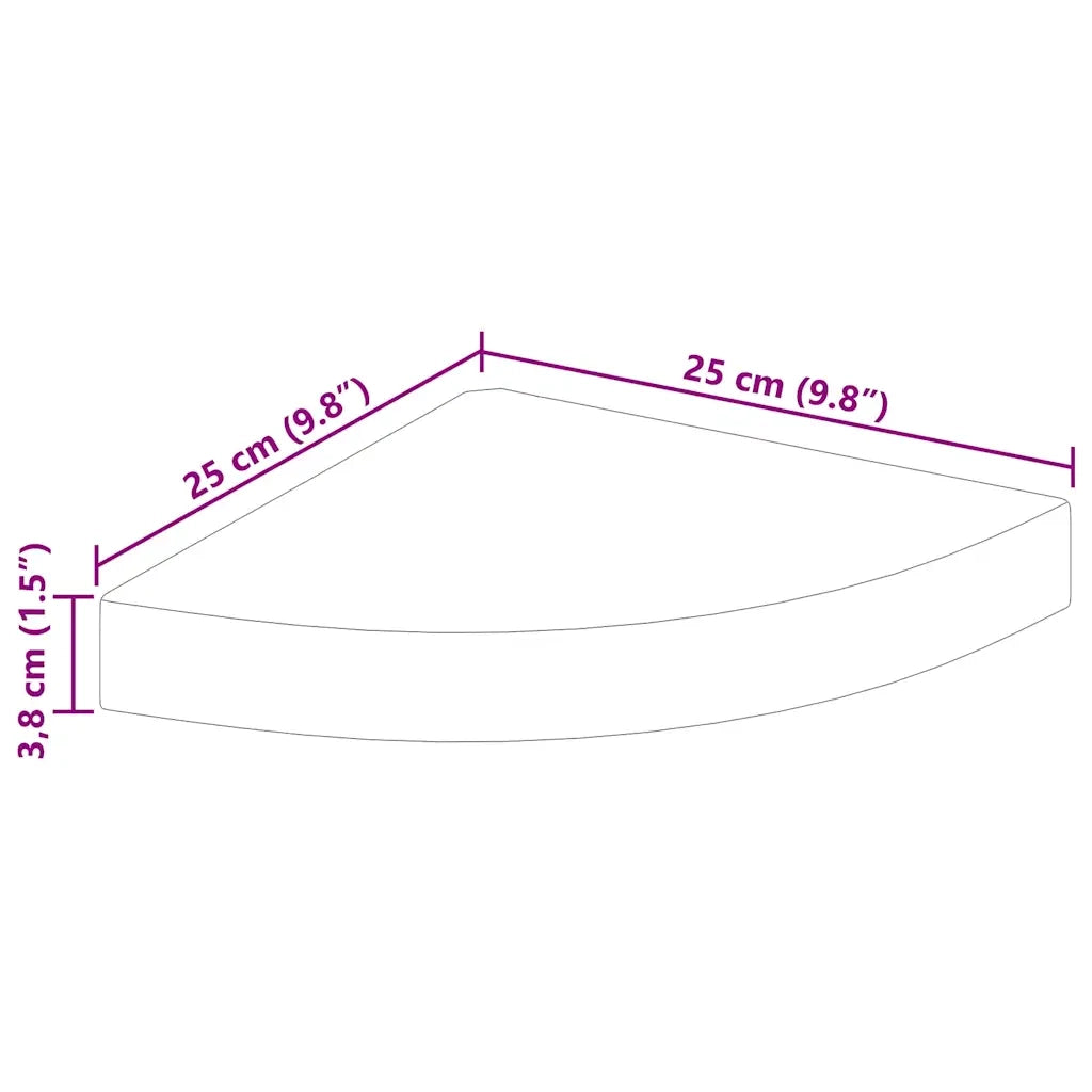4 pz Scaffali Angolari a Parete | Mensola sospesa Neri 25x25x3,8 cm in MDF