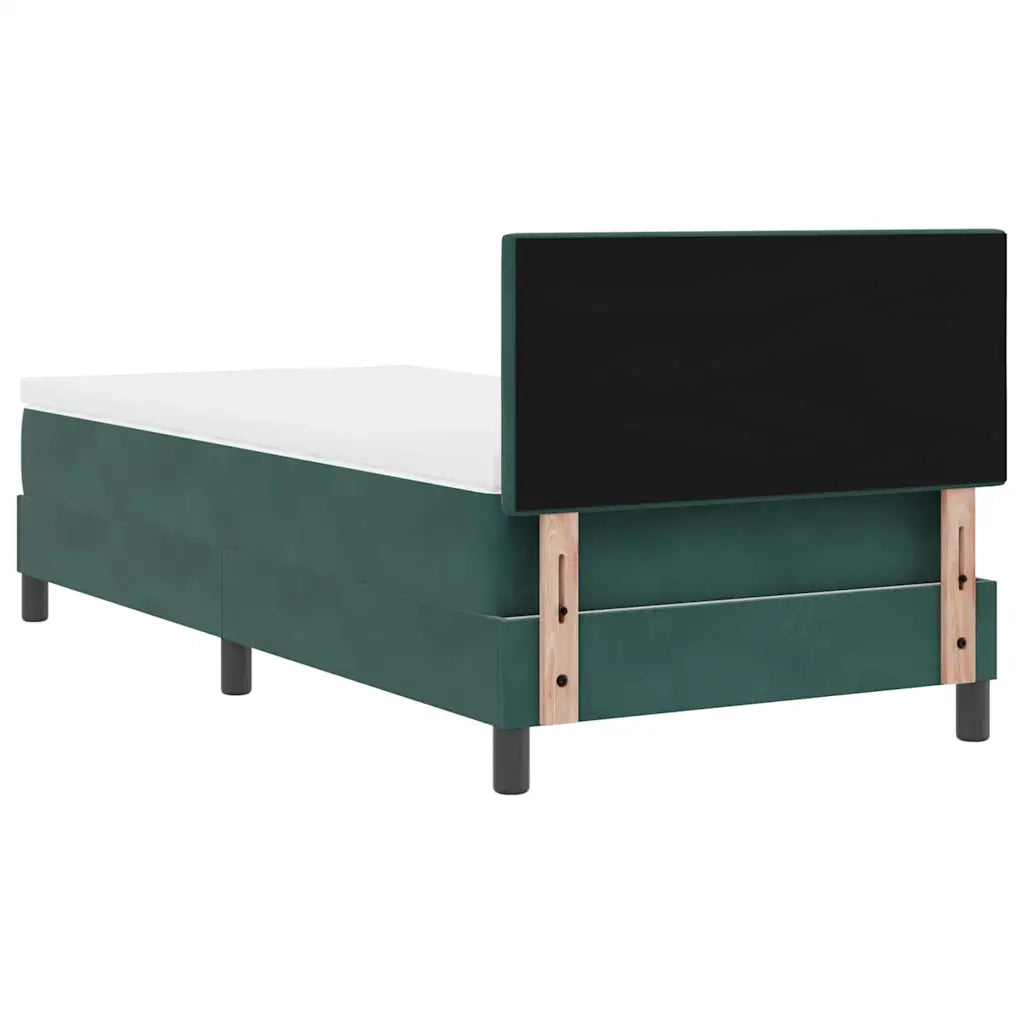 Letto a molle con materasso Verde Scuro 100 x 200 cm Velluto 3339155