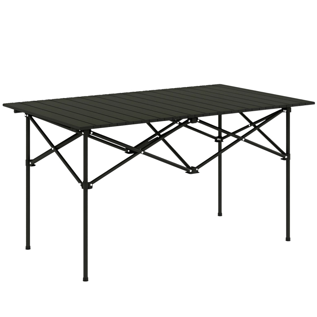 Tavolo pieghevole da giardino ¨C zephmum ¨C Nero, alluminio, 95x55 cm
