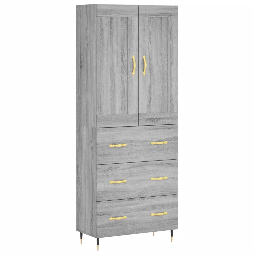 Credenza | Madia | Buffet da pranzo | Armadio da pranzo Grigio Sonoma 69,5x34x180 cm in Legno Multistrato