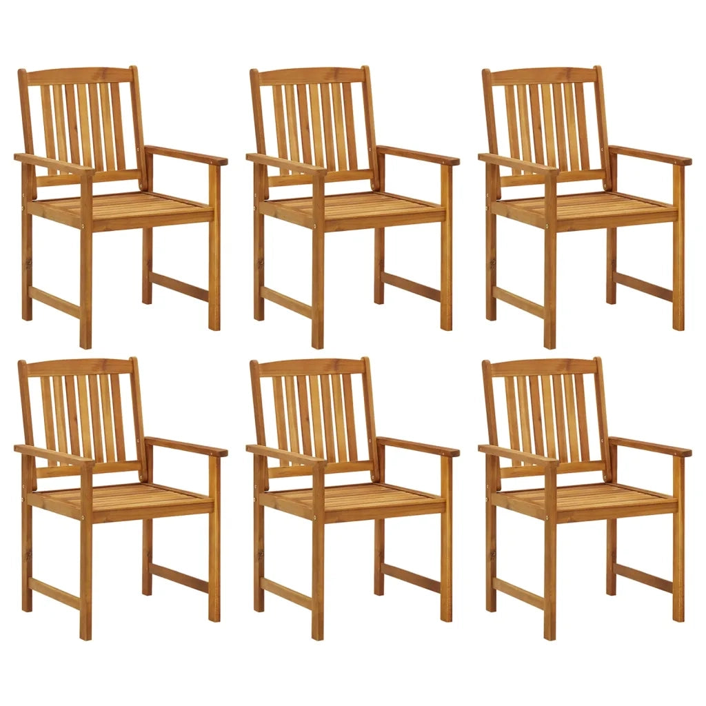 Sedie da Giardino con Cuscini 6 pz in Legno Massello di Acacia 3078161