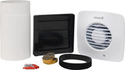 Ventilatore Silenzioso per Bagno 100mm con Kit di Montaggio alla Parete, al Soffitto e alla Finestra - Regolabile a Doppia Velocità - Tecnologia di Movimento d'Aria Ghost - Funzionamento Silenzioso