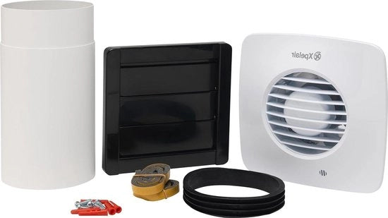 Ventilatore Silenzioso per Bagno 100mm con Kit di Montaggio alla Parete, al Soffitto e alla Finestra - Regolabile a Doppia Velocità - Tecnologia di Movimento d'Aria Ghost - Funzionamento Silenzioso