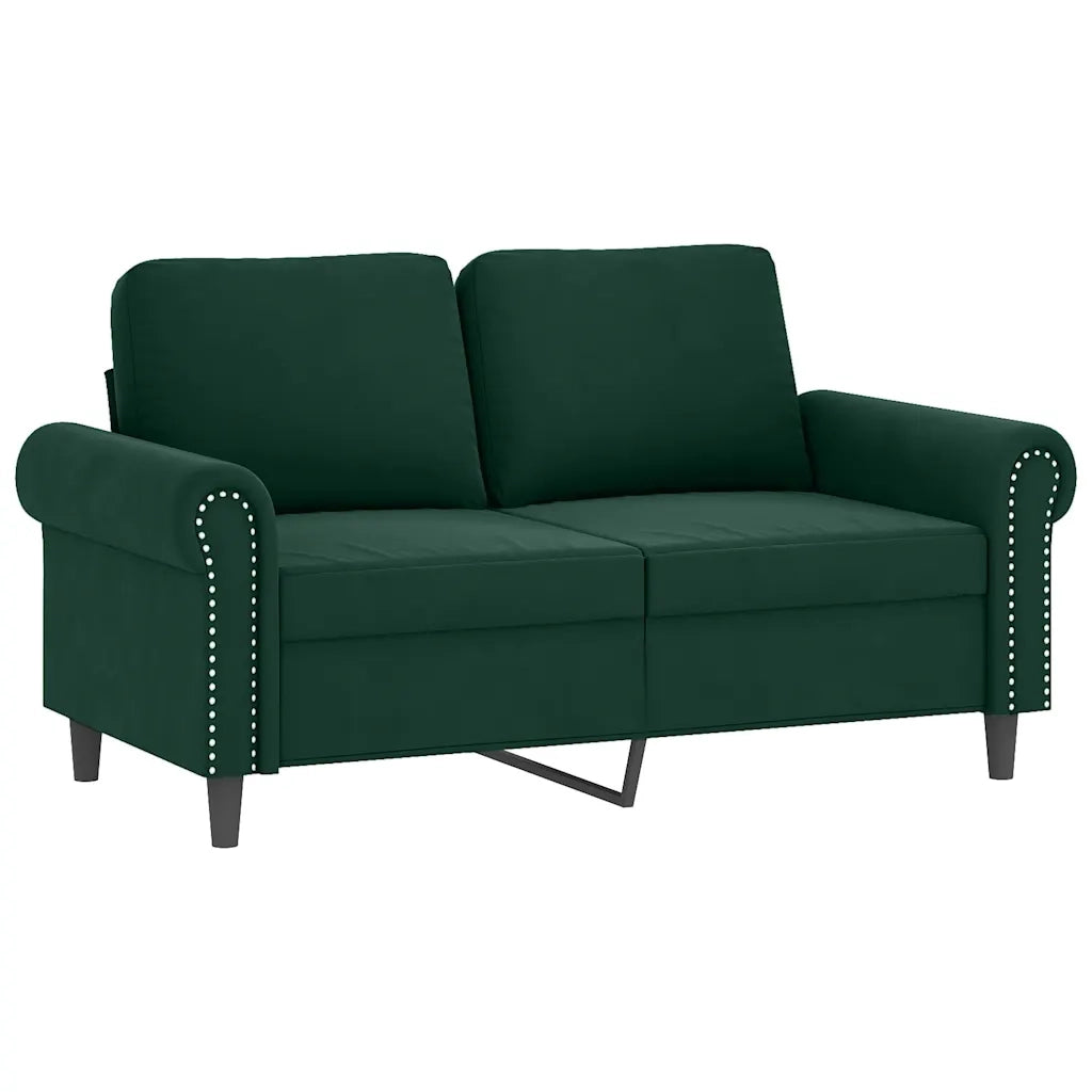 Set di Divani 2 pz con Cuscini Verde scuro in Velluto 3202252