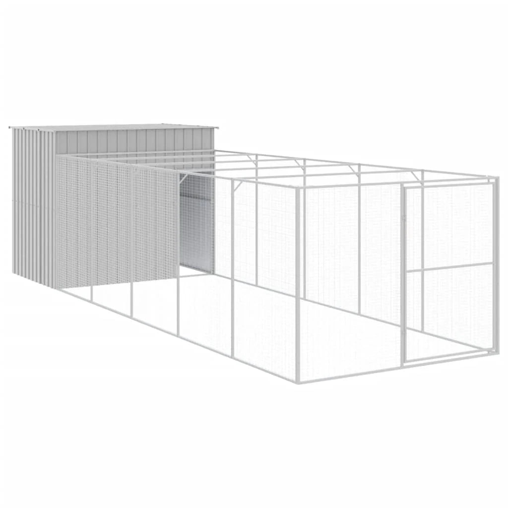 Cuccia per cani con recinto chiaro 214 x 661 x 181 cm grigio 02_0043509
