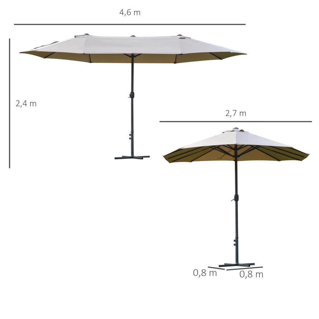 Ombrellone da Giardino XXL con Piedistallo a Croce ¨C zephmum ¨C Marrone 460x270x240 cm