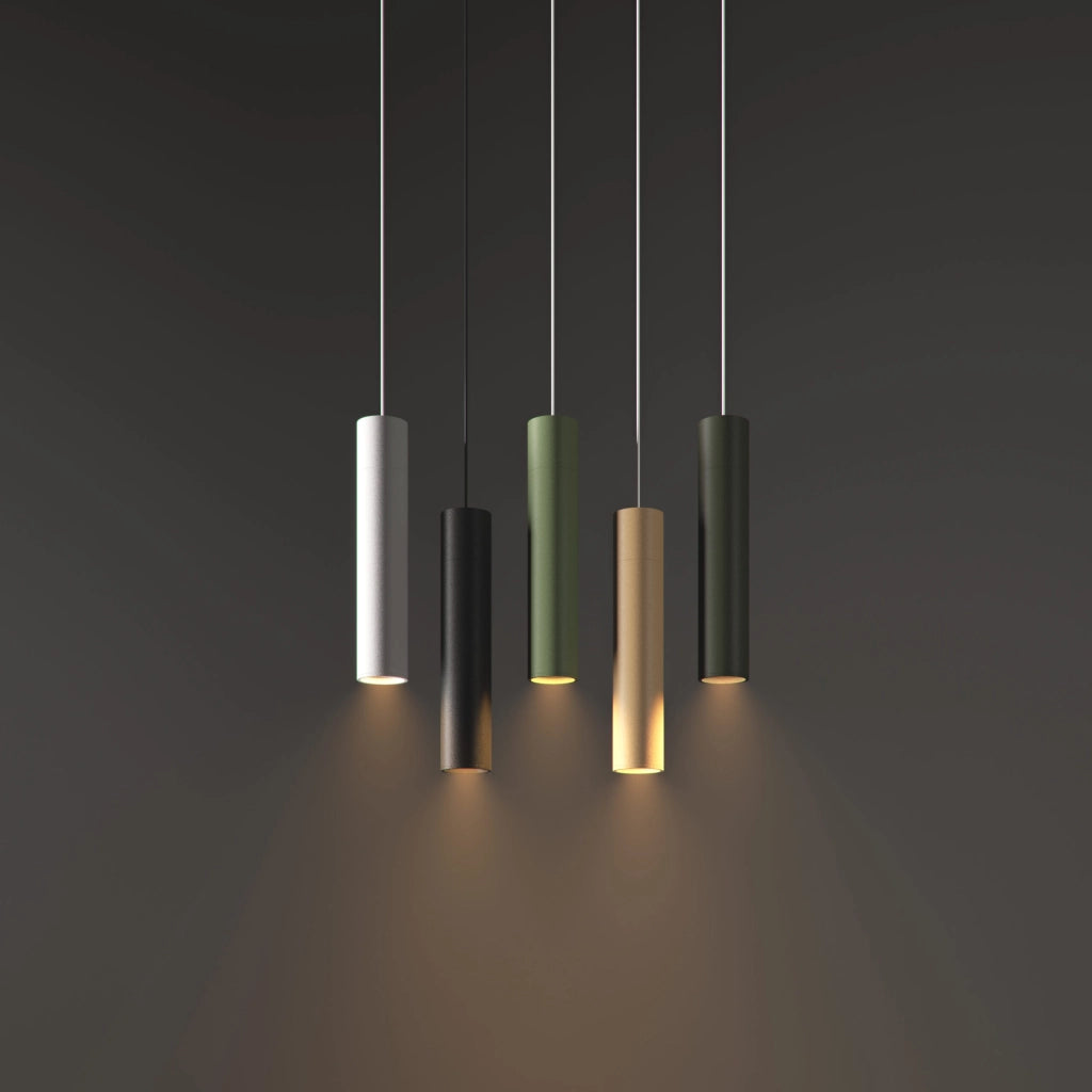 Alp Lampada a Sospensione Tubolare Space 5 con Tecnologia Switch CCT 2700K-4000K, Fascio 45 Gradi, Installazione Modulare, Finitura Bianco Opaco