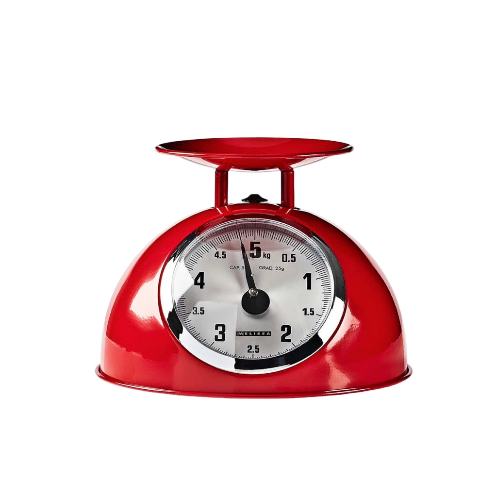 Bilancia da Cucina Retrò Analogica con Ciotola Inox 5Kg Max Rosso MELISSA