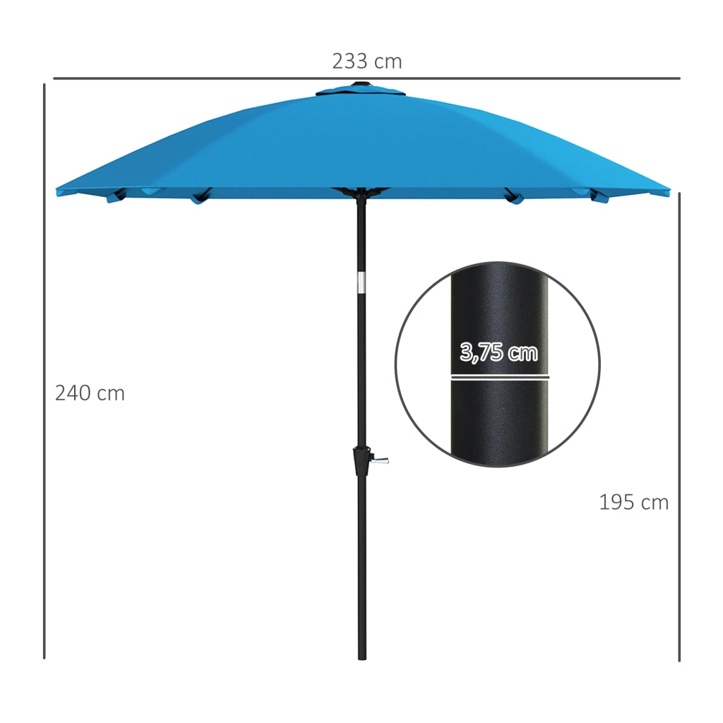 Ombrellone da Giardino 233x233 cm ¨C zephmum ¨C Impermeabile Manovella Regolabile in Altezza Poste in Alluminio