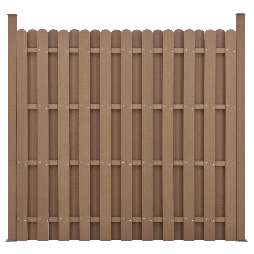Set di 5 pannelli frangivento/schermo per la privacy in legno composito (WPC) marrone 185 x 932 cm 03_0006590