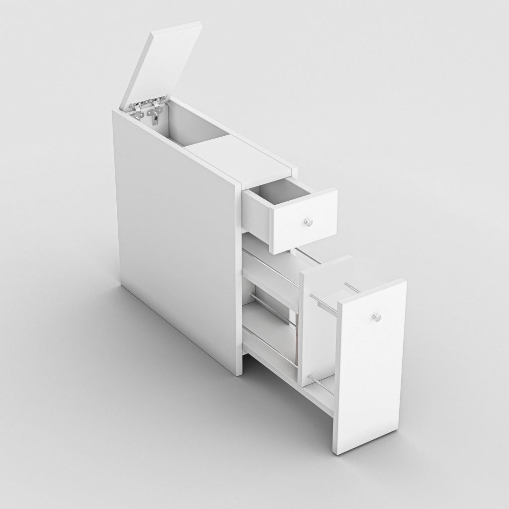 Mobile da bagno in legno "Calencia" - 60 x 19 x 55 cm - Bianco