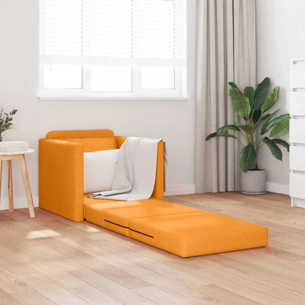Divano letto | Sof¨¤ letto | Letto singolo Giallo Scuro 74 x 77 x 81 cm Tessuto