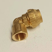 Raccordo f 25x3/4 gomito di giunzione in ottone con tenuta o-ring ed ogiva in ottone