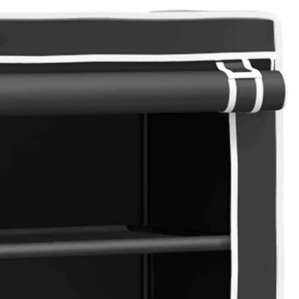Rastrelliera per Lavatrice 2 Livelli Nera 71x29,5x170,5cm Ferro 343135