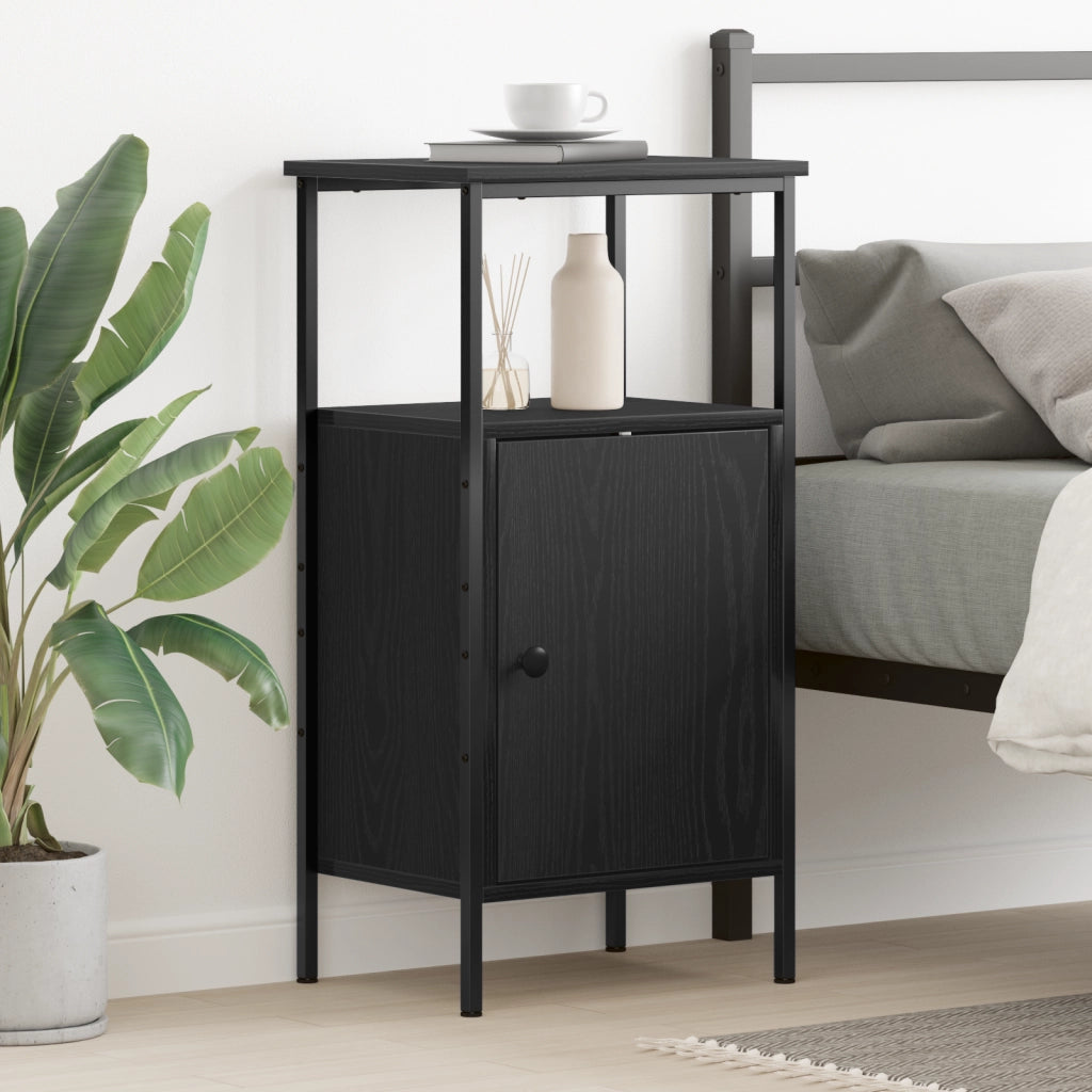 Comodino  Nero Rovere 41x31x80 cm Legno ingegnerizzato